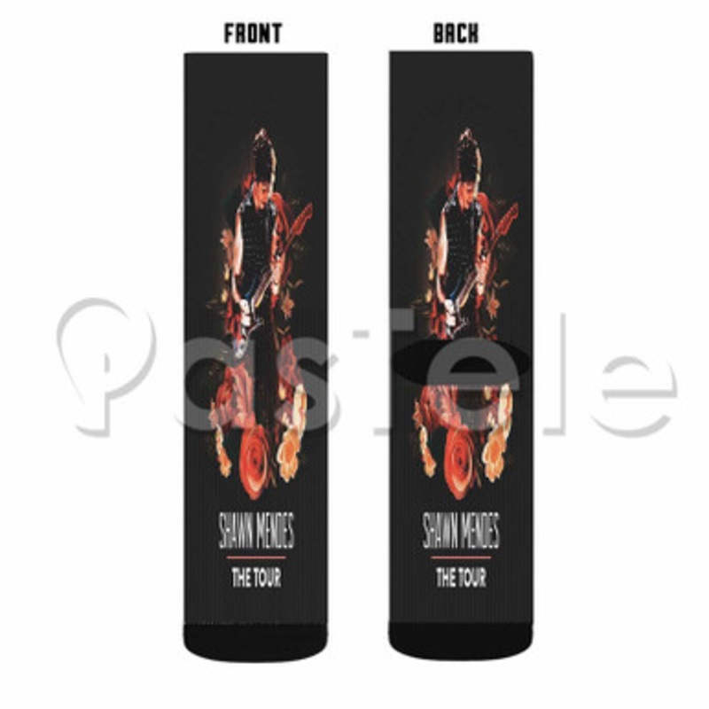Shawn Mendes The Tour Custom Personalized Sublimation Printed Socks Polyester Acrylic Nylon Spandex