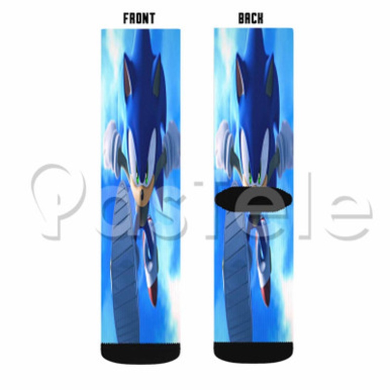 sonic hedgehog Custom Personalized Sublimation Printed Socks Polyester Acrylic Nylon Spandex