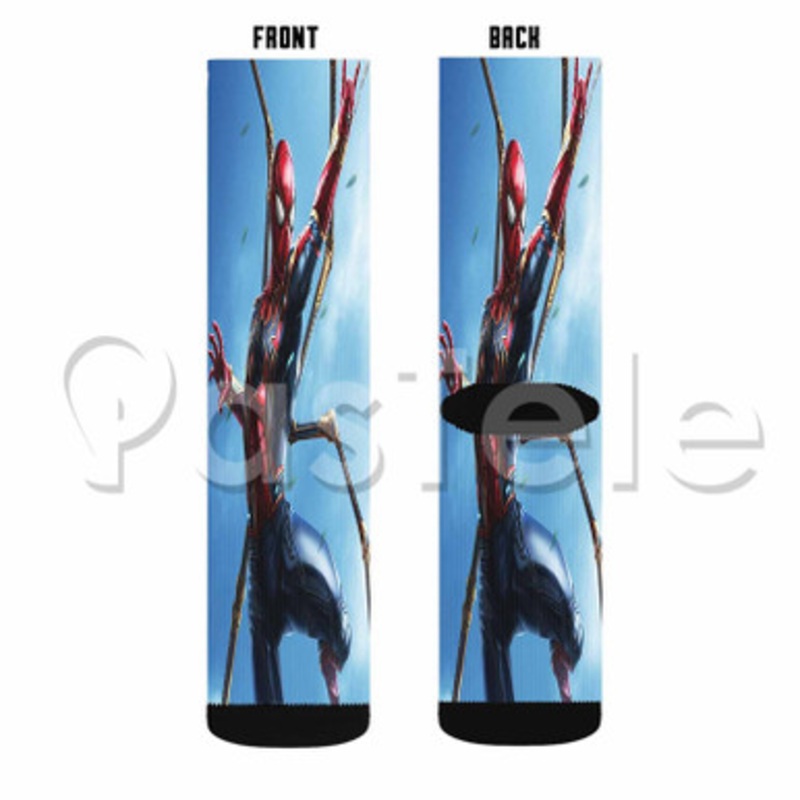 Spider Man Custom Personalized Sublimation Printed Socks Polyester Acrylic Nylon Spandex