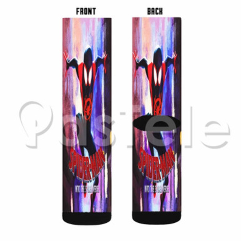 Spider Man Into the Spider Verse Custom Personalized Sublimation Printed Socks Polyester Acrylic Nylon Spandex