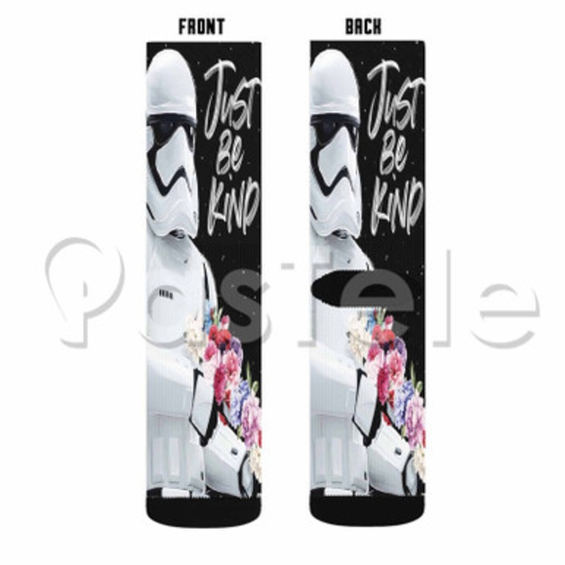 Stormtrooper Just Be Kind Custom Personalized Sublimation Printed Socks Polyester Acrylic Nylon Spandex
