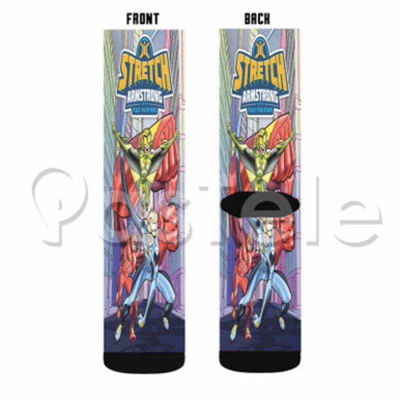 Stretch Armstrong and the Flex Fighters Custom Personalized Sublimation Printed Socks Polyester Acrylic Nylon Spandex