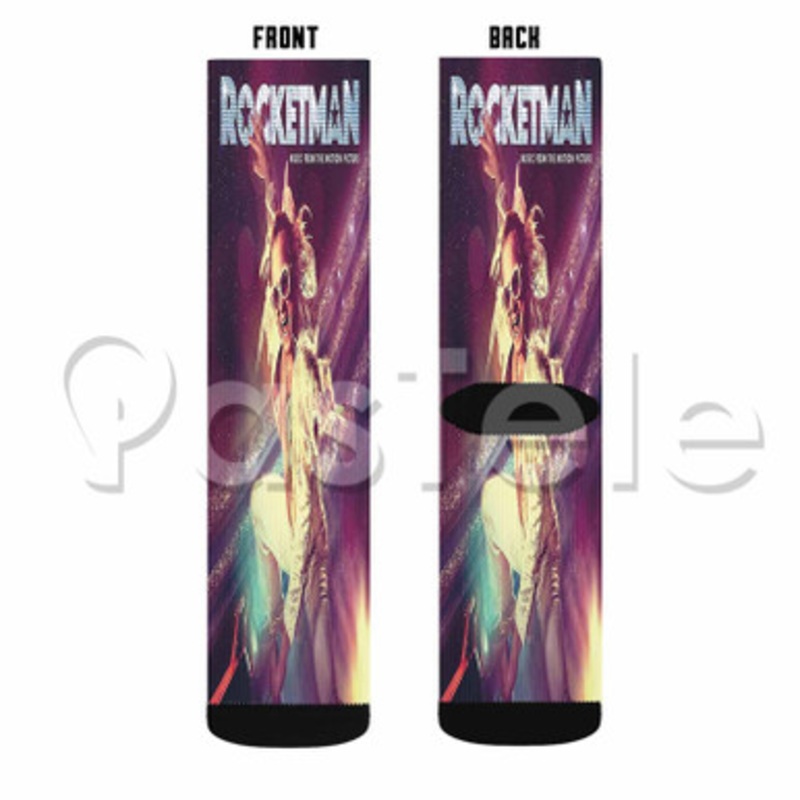 Taron Egerton Rocketman Custom Personalized Sublimation Printed Socks Polyester Acrylic Nylon Spandex