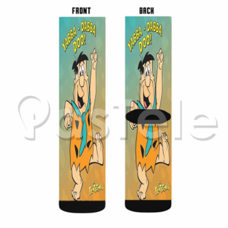 The Flintstones Yabba Dabba Doo Custom Personalized Sublimation Printed Socks Polyester Acrylic Nylon Spandex