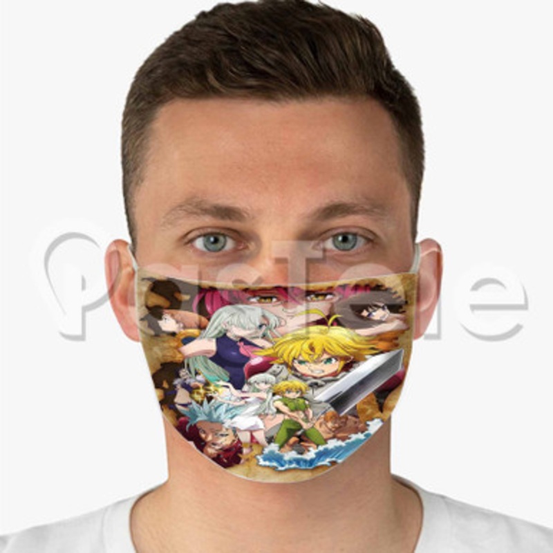 The Seven Deadly Sins Wrath of The Gods Custom Fabric Face Mask Polyester Two Layers Cloth