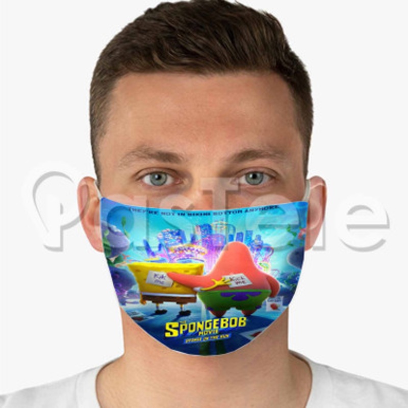 The Spongebob Movie Sponge on the Run Custom Fabric Face Mask Polyester Two Layers Cloth