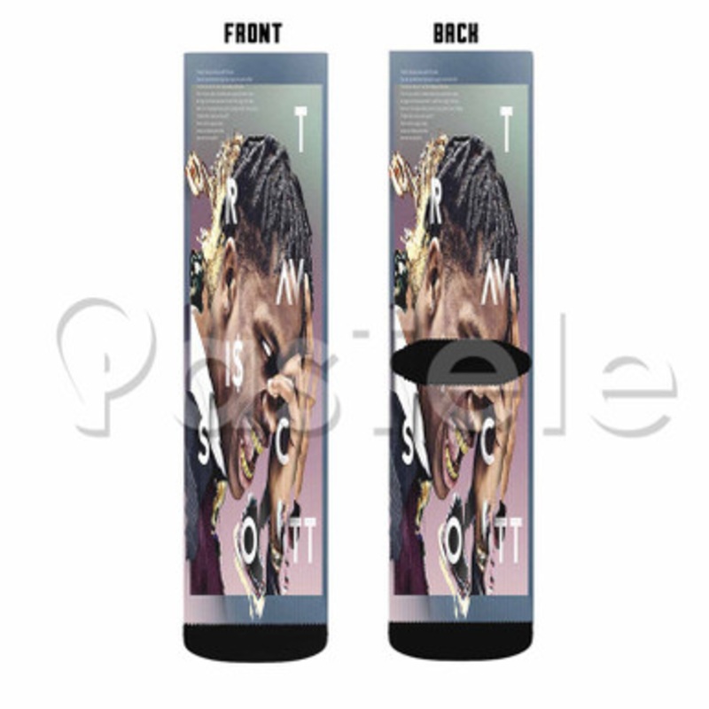 Travis Scott Custom Personalized Sublimation Printed Socks Polyester Acrylic Nylon Spandex