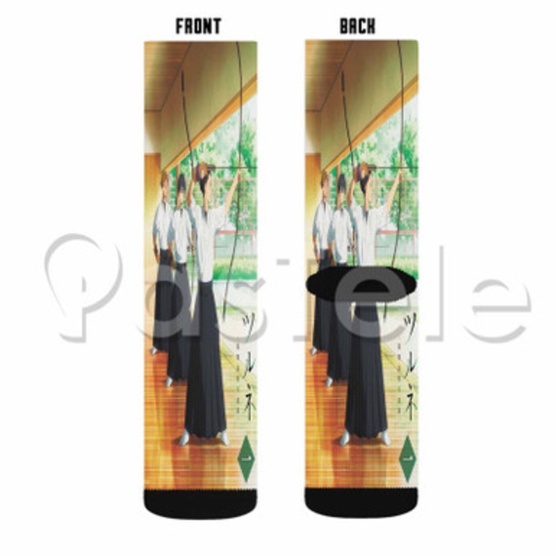 Tsurune Custom Personalized Sublimation Printed Socks Polyester Acrylic Nylon Spandex