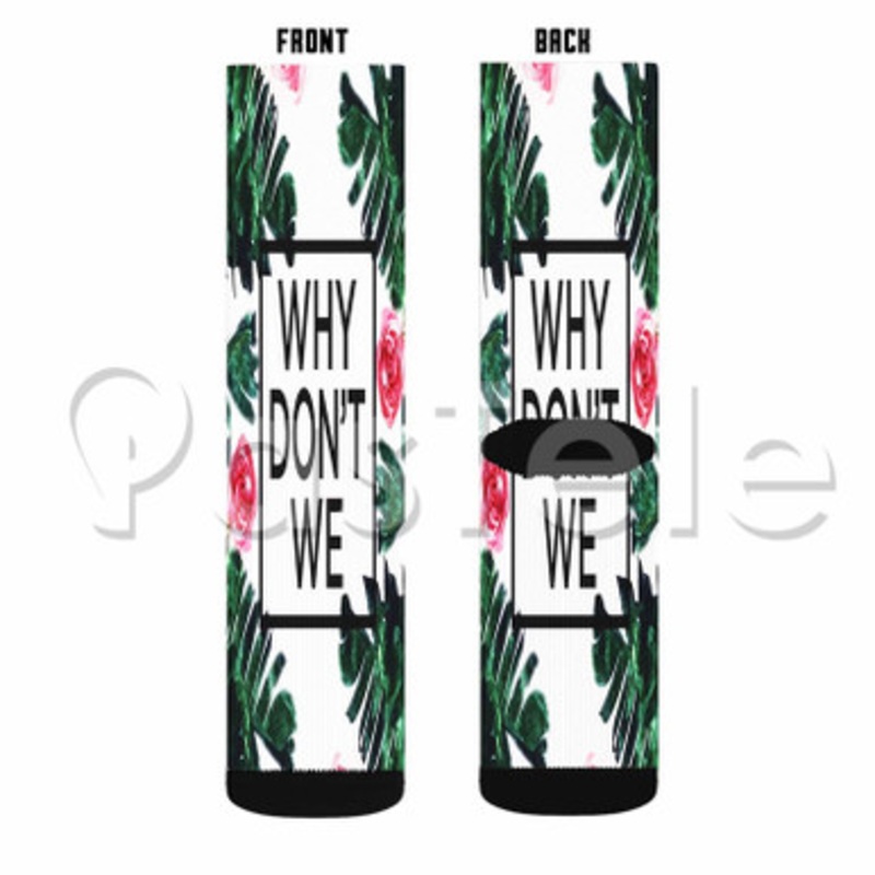 why don t we floral Custom Personalized Sublimation Printed Socks Polyester Acrylic Nylon Spandex