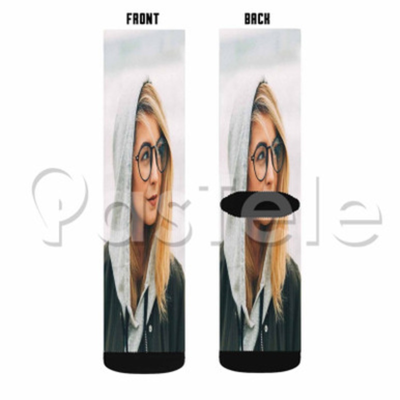 Zoella Custom Personalized Sublimation Printed Socks Polyester Acrylic Nylon Spandex