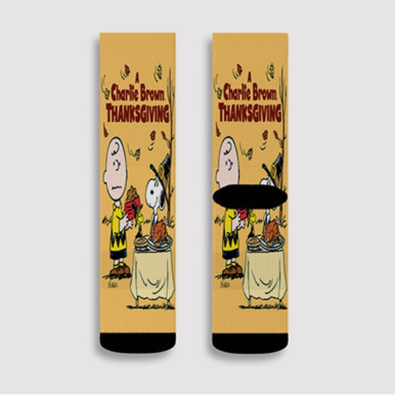 Pastele A Charlie Brown Thanksgiving Custom Socks Sublimation Awesome Printed Sports Elite Socks Polyester Cushioned Bottoms Gym Gymnastic Running Yoga School Skatebording Basketball Spandex