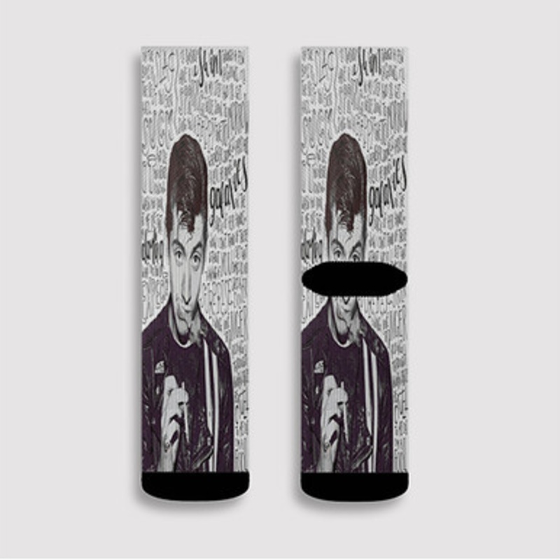 Pastele Alex Turner Quote Lyrics Custom Socks Sublimation Awesome Printed Sports Elite Socks Polyester Cushioned Bottoms Gym Gymnastic Running Yoga School Skatebording Basketball Spandex