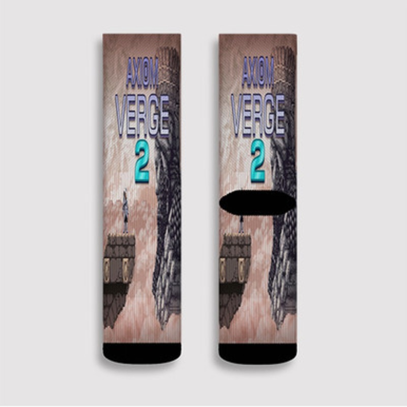 Pastele Axiom Verge 2 Custom Socks Sublimation Awesome Printed Sports Elite Socks Polyester Cushioned Bottoms Gym Gymnastic Running Yoga School Skatebording Basketball Spandex