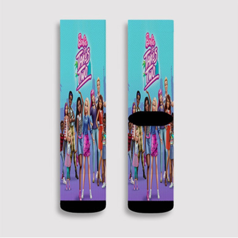 Pastele Barbie It Takes Two Custom Socks Sublimation Awesome Printed Sports Elite Socks Polyester Cushioned Bottoms Gym Gymnastic Running Yoga School Skatebording Basketball Spandex