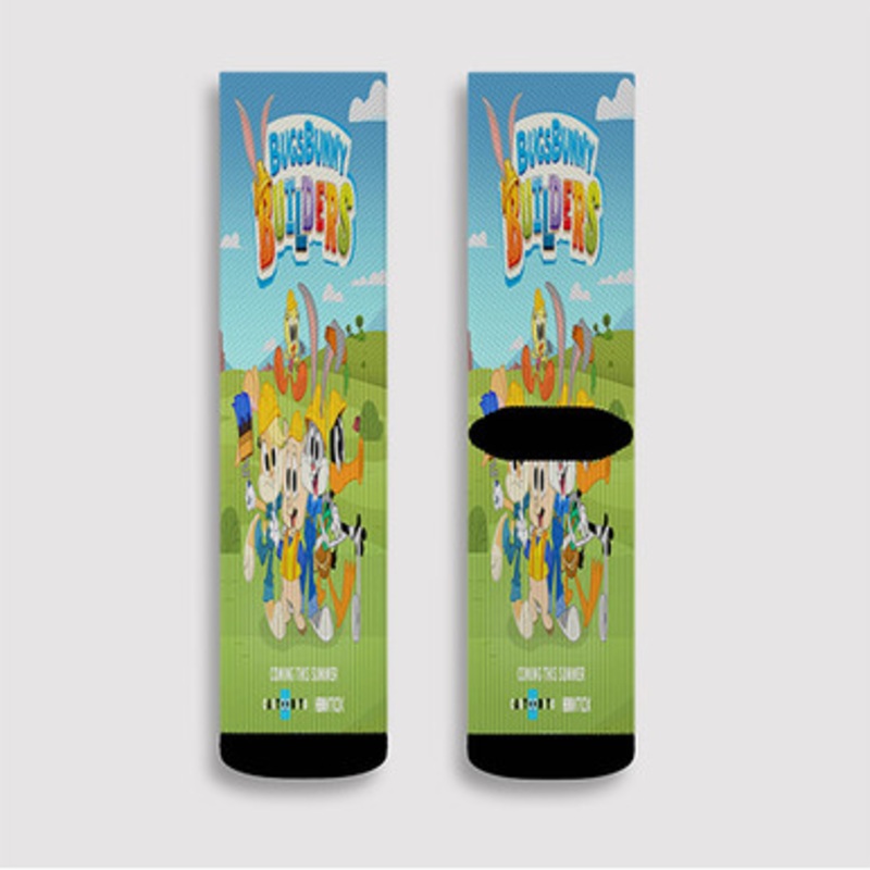 Pastele Bugs Bunny Builders Custom Socks Sublimation Awesome Printed Sports Elite Socks Polyester Cushioned Bottoms Gym Gymnastic Running Yoga School Skatebording Basketball Spandex