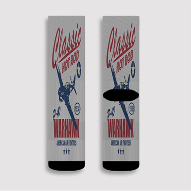 Pastele Classic P40 Warhawk Custom Socks Sublimation Awesome Printed Sports Elite Socks Polyester Cushioned Bottoms Gym Gymnastic Running Yoga School Skatebording Basketball Spandex