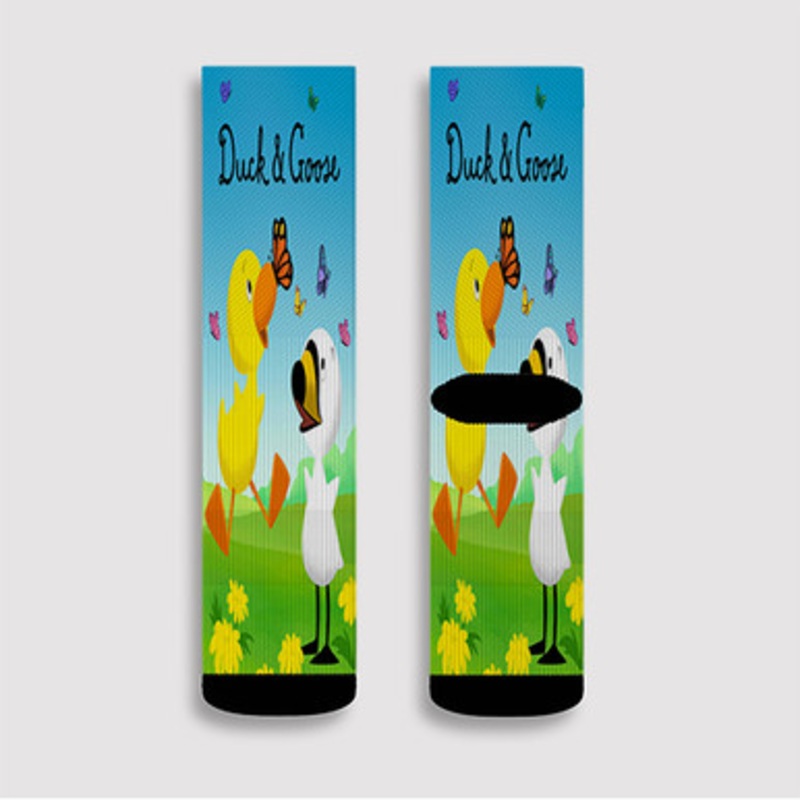 Pastele Duck Goose Custom Socks Sublimation Awesome Printed Sports Elite Socks Polyester Cushioned Bottoms Gym Gymnastic Running Yoga School Skatebording Basketball Spandex