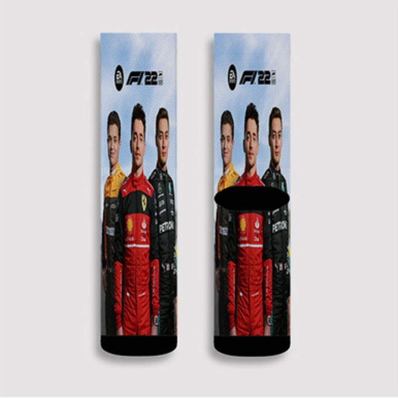 Pastele F1 22 Custom Socks Sublimation Awesome Printed Sports Elite Socks Polyester Cushioned Bottoms Gym Gymnastic Running Yoga School Skatebording Basketball Spandex