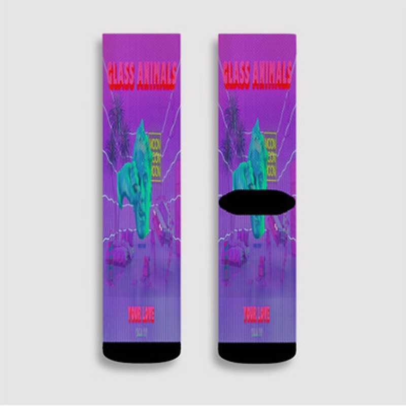 Pastele Glass Animals Your Love Deja Vu Custom Socks Sublimation Awesome Printed Sports Elite Socks Polyester Cushioned Bottoms Gym Gymnastic Running Yoga School Skatebording Basketball Spandex