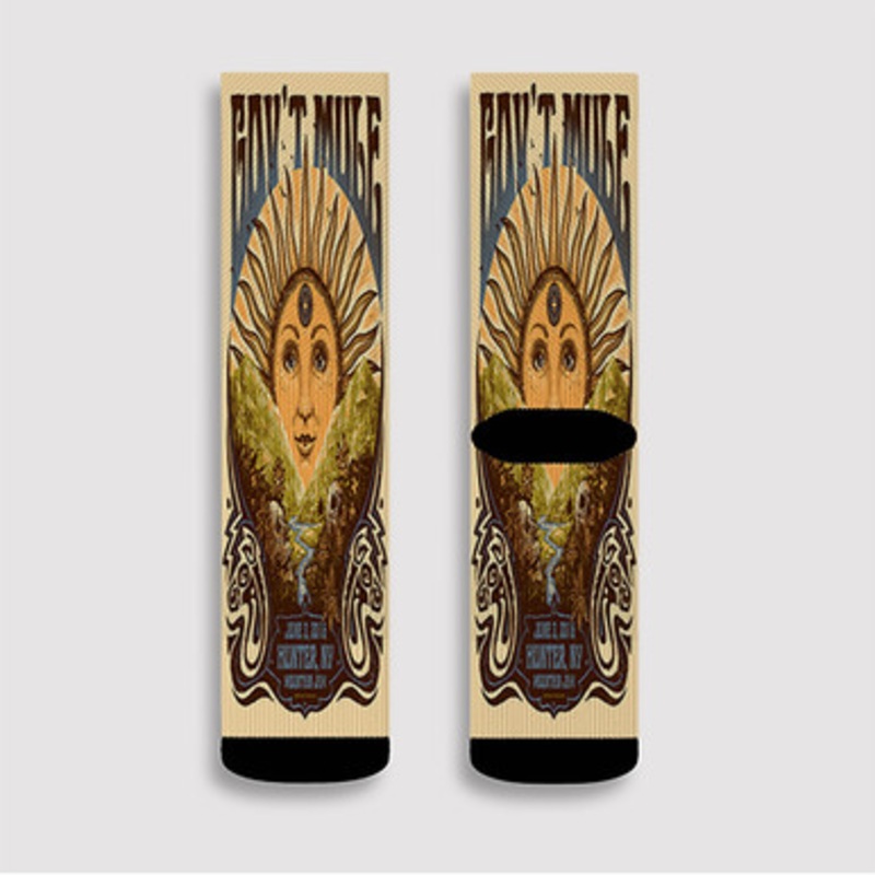 Pastele Govt Mule Mountain Jam Custom Socks Sublimation Awesome Printed Sports Elite Socks Polyester Cushioned Bottoms Gym Gymnastic Running Yoga School Skatebording Basketball Spandex