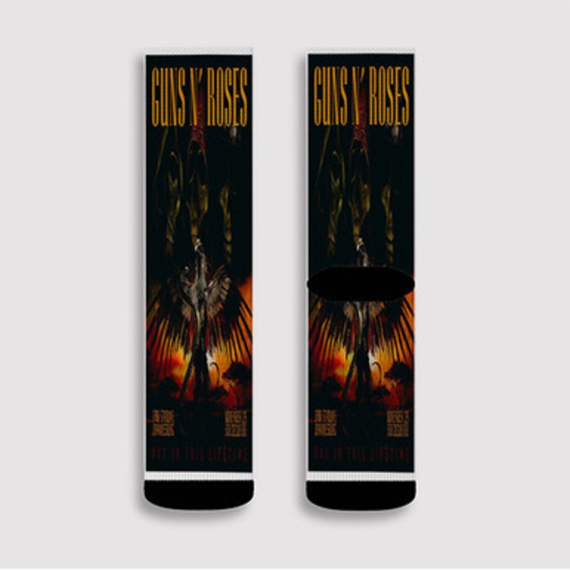 Pastele Guns N Roses Not In This Lifetime Custom Socks Sublimation Awesome Printed Sports Elite Socks Polyester Cushioned Bottoms Gym Gymnastic Running Yoga School Skatebording Basketball Spandex