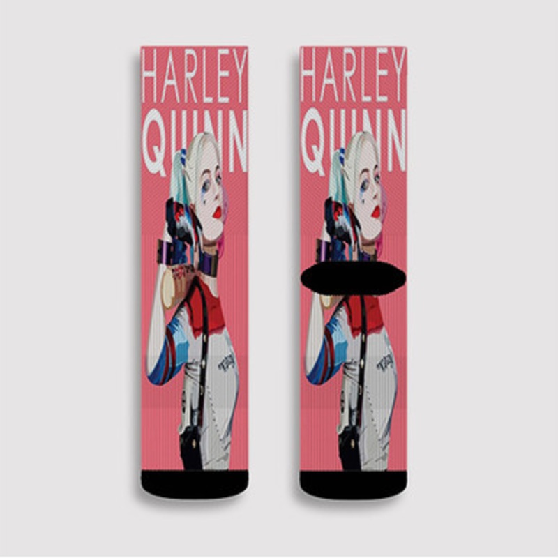 Pastele Harley Quinn Suicide Squad Custom Socks Sublimation Awesome Printed Sports Elite Socks Polyester Cushioned Bottoms Gym Gymnastic Running Yoga School Skatebording Basketball Spandex