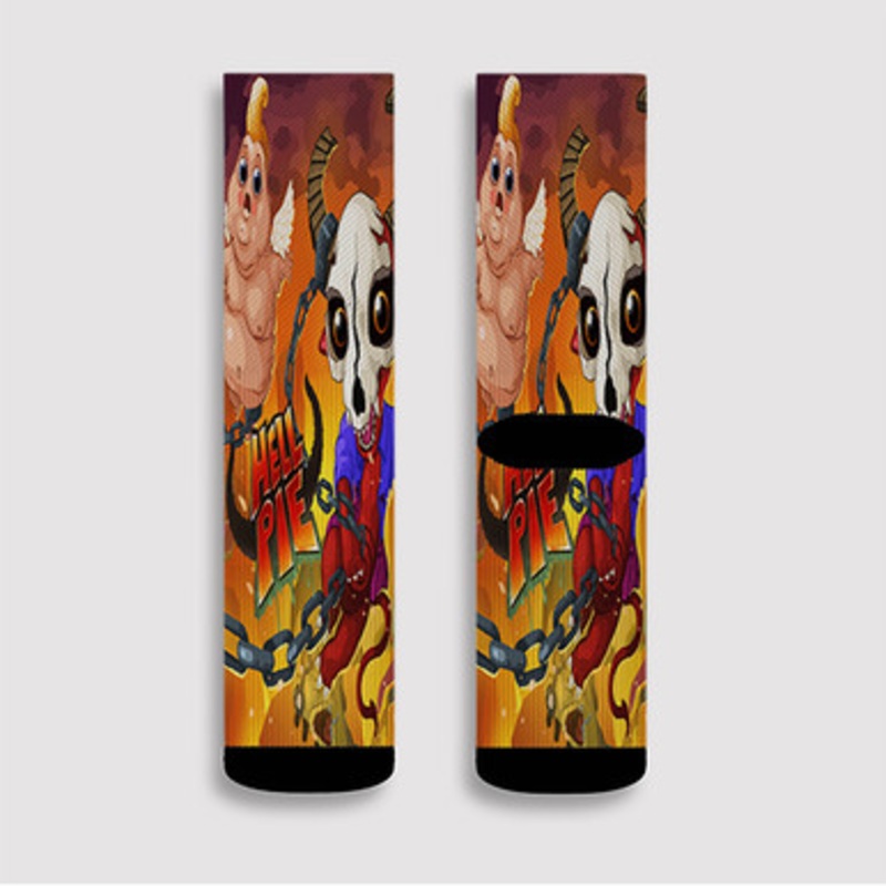 Pastele Hell Pie Custom Socks Sublimation Awesome Printed Sports Elite Socks Polyester Cushioned Bottoms Gym Gymnastic Running Yoga School Skatebording Basketball Spandex