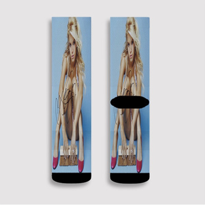 Pastele Jessica Simpson Signed Custom Socks Sublimation Awesome Printed Sports Elite Socks Polyester Cushioned Bottoms Gym Gymnastic Running Yoga School Skatebording Basketball Spandex