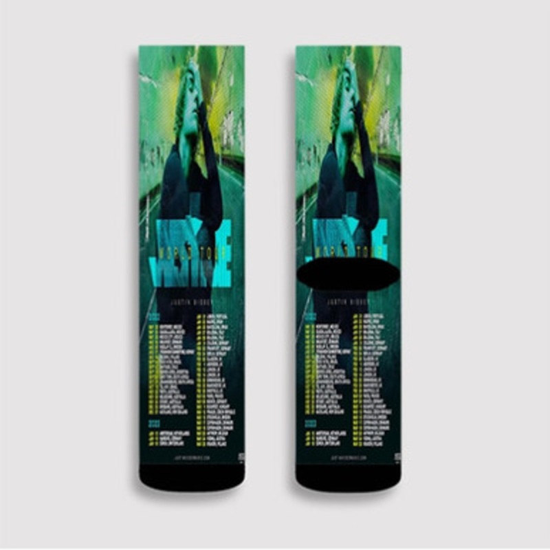 Pastele Justin Bieber World Tour 2022 2023 Custom Socks Sublimation Awesome Printed Sports Elite Socks Polyester Cushioned Bottoms Gym Gymnastic Running Yoga School Skatebording Basketball Spandex