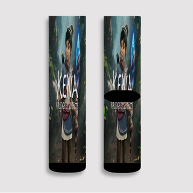 Pastele Kena Bridge of Spirits Custom Socks Sublimation Awesome Printed Sports Elite Socks Polyester Cushioned Bottoms Gym Gymnastic Running Yoga School Skatebording Basketball Spandex