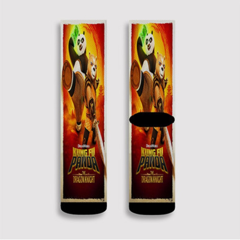 Pastele Kung Fu Panda The Dragon Knight Custom Socks Sublimation Awesome Printed Sports Elite Socks Polyester Cushioned Bottoms Gym Gymnastic Running Yoga School Skatebording Basketball Spandex
