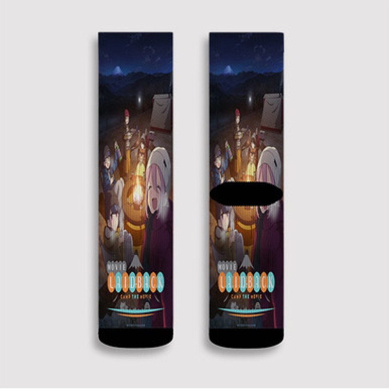 Pastele Laid Back Camp Movie Custom Socks Sublimation Awesome Printed Sports Elite Socks Polyester Cushioned Bottoms Gym Gymnastic Running Yoga School Skatebording Basketball Spandex
