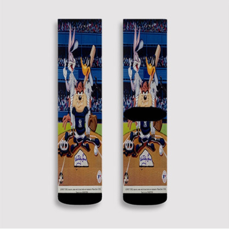 Pastele Looney Tunes New York Yankees Custom Socks Sublimation Awesome Printed Sports Elite Socks Polyester Cushioned Bottoms Gym Gymnastic Running Yoga School Skatebording Basketball Spandex