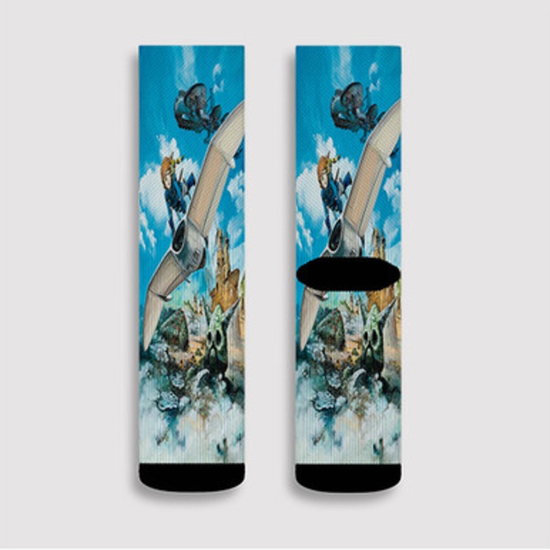 Pastele Nausicaa Of The Valley Of The Wind Poster Custom Socks Sublimation Awesome Printed Sports Elite Socks Polyester Cushioned Bottoms Gym Gymnastic Running Yoga School Skatebording Basketball Spandex