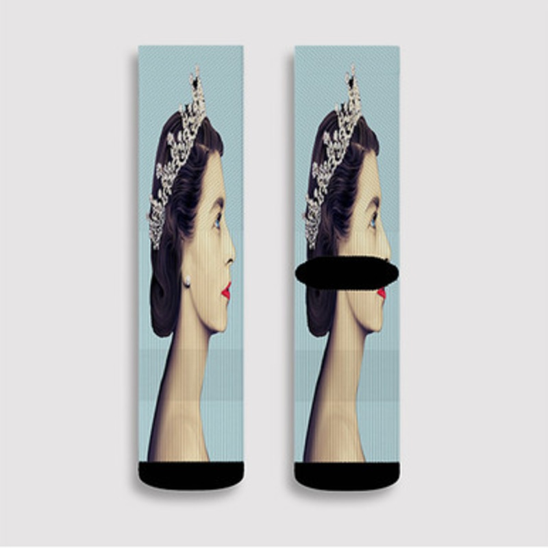 Pastele Queen Elizabeth II The Young Custom Socks Sublimation Awesome Printed Sports Elite Socks Polyester Cushioned Bottoms Gym Gymnastic Running Yoga School Skatebording Basketball Spandex