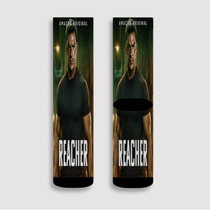 Pastele Reacher TV Series Custom Socks Sublimation Awesome Printed Sports Elite Socks Polyester Cushioned Bottoms Gym Gymnastic Running Yoga School Skatebording Basketball Spandex
