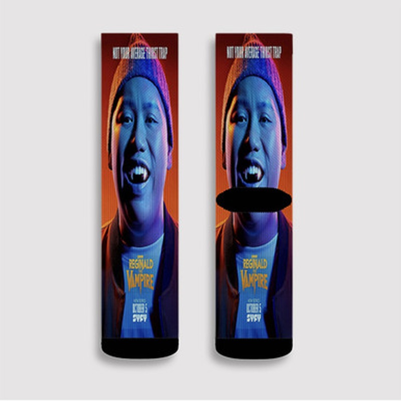 Pastele Reginald the Vampire TV Series Custom Socks Sublimation Awesome Printed Sports Elite Socks Polyester Cushioned Bottoms Gym Gymnastic Running Yoga School Skatebording Basketball Spandex