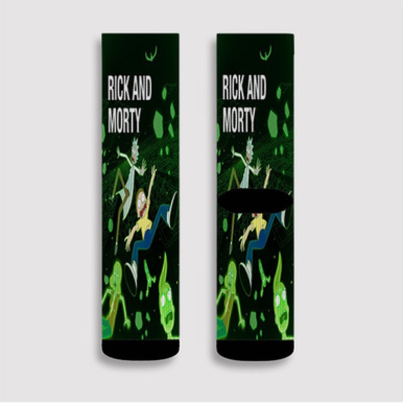 Pastele Rick and Morty 2022 Custom Socks Sublimation Awesome Printed Sports Elite Socks Polyester Cushioned Bottoms Gym Gymnastic Running Yoga School Skatebording Basketball Spandex