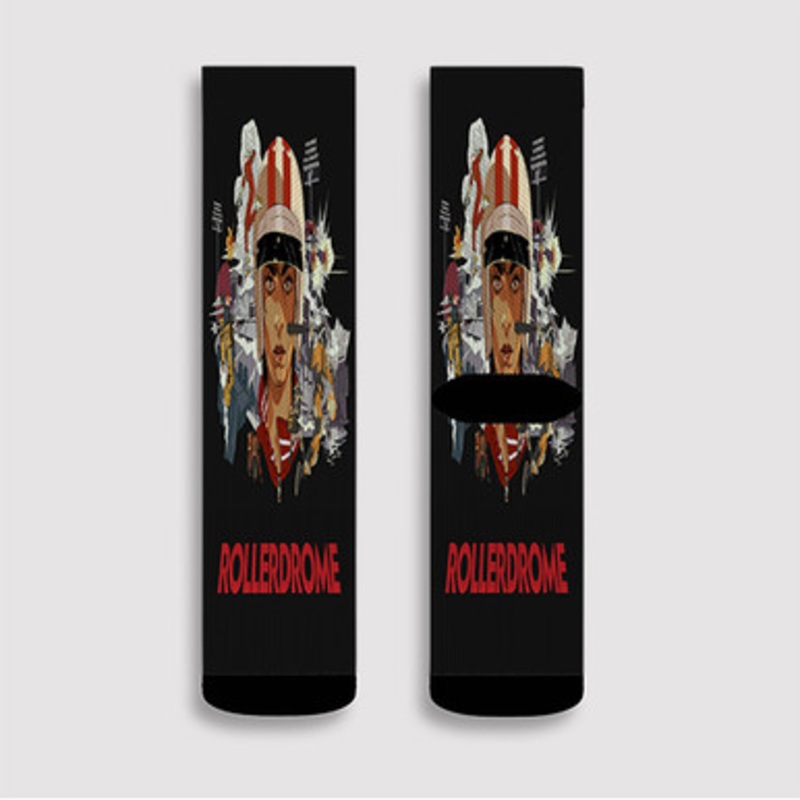 Pastele Rollerdrome Custom Socks Sublimation Awesome Printed Sports Elite Socks Polyester Cushioned Bottoms Gym Gymnastic Running Yoga School Skatebording Basketball Spandex
