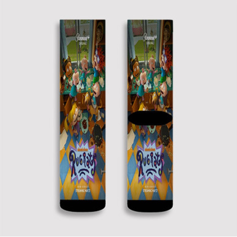 Pastele Rugrats Tv Series Custom Socks Sublimation Awesome Printed Sports Elite Socks Polyester Cushioned Bottoms Gym Gymnastic Running Yoga School Skatebording Basketball Spandex