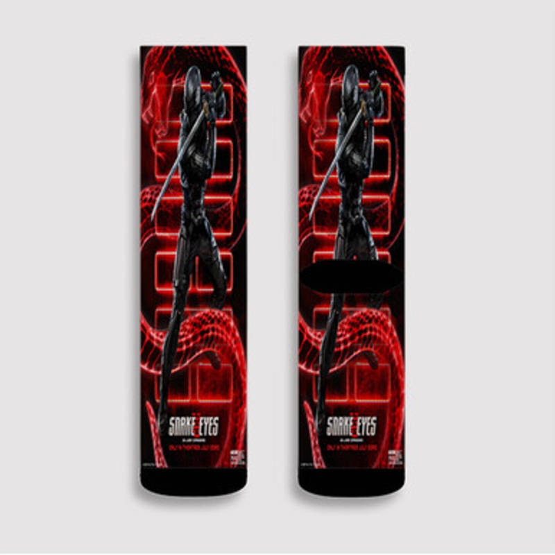 Pastele Snake Eyes G I Joe Origins Poster Custom Socks Sublimation Awesome Printed Sports Elite Socks Polyester Cushioned Bottoms Gym Gymnastic Running Yoga School Skatebording Basketball Spandex