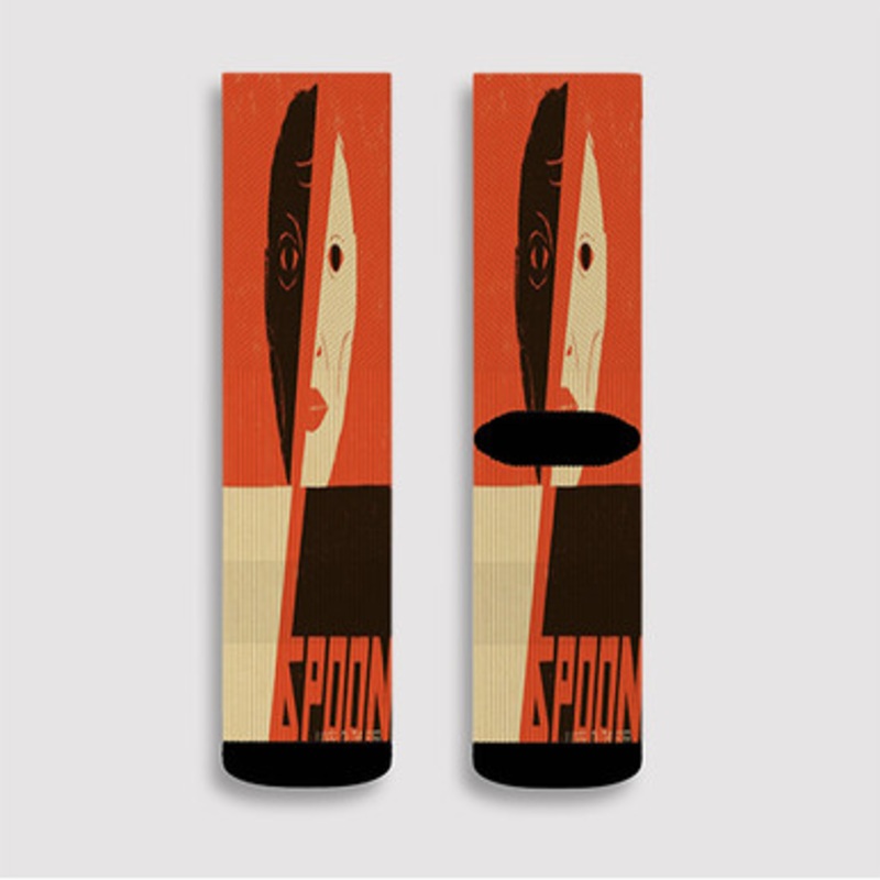 Pastele Spoon Lucifer on the Sofa Custom Socks Sublimation Awesome Printed Sports Elite Socks Polyester Cushioned Bottoms Gym Gymnastic Running Yoga School Skatebording Basketball Spandex