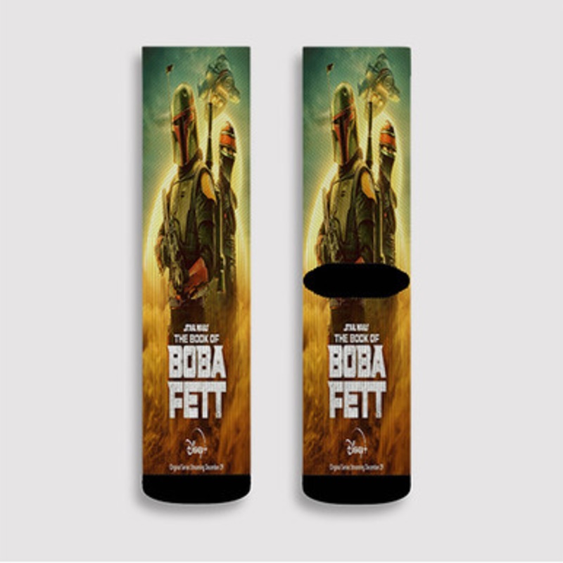 Pastele Star Wars The Book of Boba Fett Custom Socks Sublimation Awesome Printed Sports Elite Socks Polyester Cushioned Bottoms Gym Gymnastic Running Yoga School Skatebording Basketball Spandex