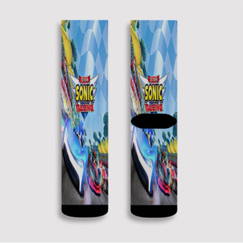 Pastele Team Sonic Racing Custom Socks Sublimation Awesome Printed Sports Elite Socks Polyester Cushioned Bottoms Gym Gymnastic Running Yoga School Skatebording Basketball Spandex
