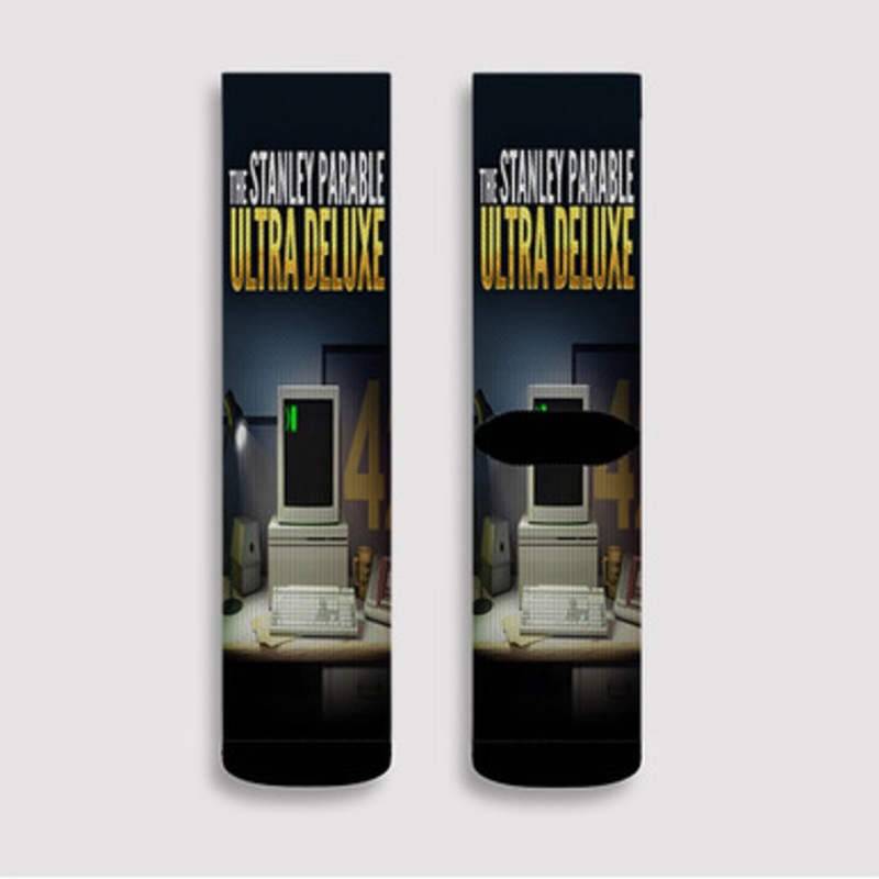 Pastele The Stanley Parable Ultra Deluxe Custom Socks Sublimation Awesome Printed Sports Elite Socks Polyester Cushioned Bottoms Gym Gymnastic Running Yoga School Skatebording Basketball Spandex