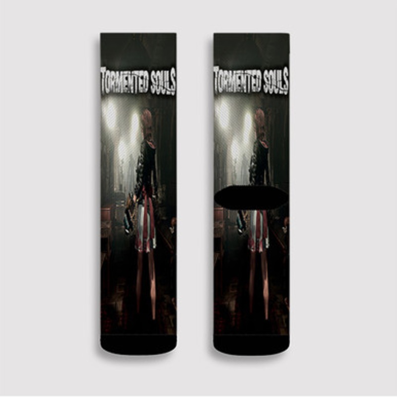 Pastele Tormented Souls Custom Socks Sublimation Awesome Printed Sports Elite Socks Polyester Cushioned Bottoms Gym Gymnastic Running Yoga School Skatebording Basketball Spandex
