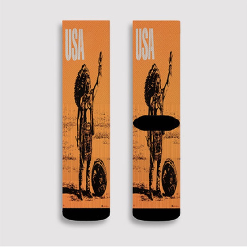 Pastele Vintage Poster USA Custom Socks Sublimation Awesome Printed Sports Elite Socks Polyester Cushioned Bottoms Gym Gymnastic Running Yoga School Skatebording Basketball Spandex