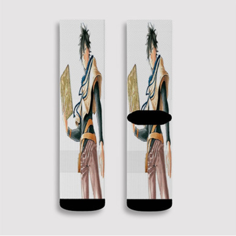 Pastele Yuno Black Clover Sword of The Wizard King Custom Socks Sublimation Awesome Printed Sports Elite Socks Polyester Cushioned Bottoms Gym Gymnastic Running Yoga School Skatebording Basketball Spandex