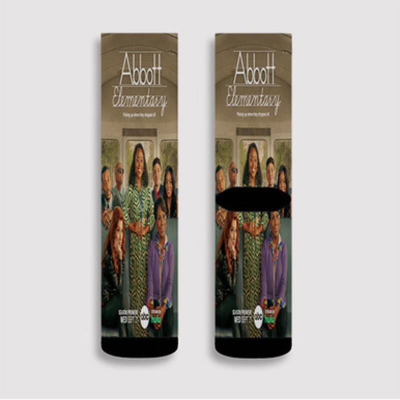 Pastele Abbott Elementary Custom Socks Sublimation Awesome Printed Sports Elite Socks Polyester Cushioned Bottoms Gym Gymnastic Running Yoga School Skatebording Basketball Spandex