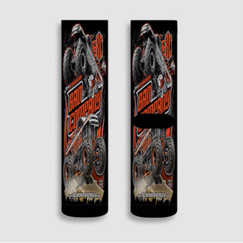 Pastele Bad Company Monster Truck Custom Socks Sublimation Awesome Printed Sports Elite Socks Polyester Cushioned Bottoms Gym Gymnastic Running Yoga School Skatebording Basketball Spandex